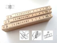 3x ADGA 130  1 Meter Meterstab Zollstock Holz Schmiege...