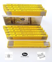 10x Adga Zollstock Holz gelb 2m 180° Rastung vernickelte Federgelenke Zollstöcke