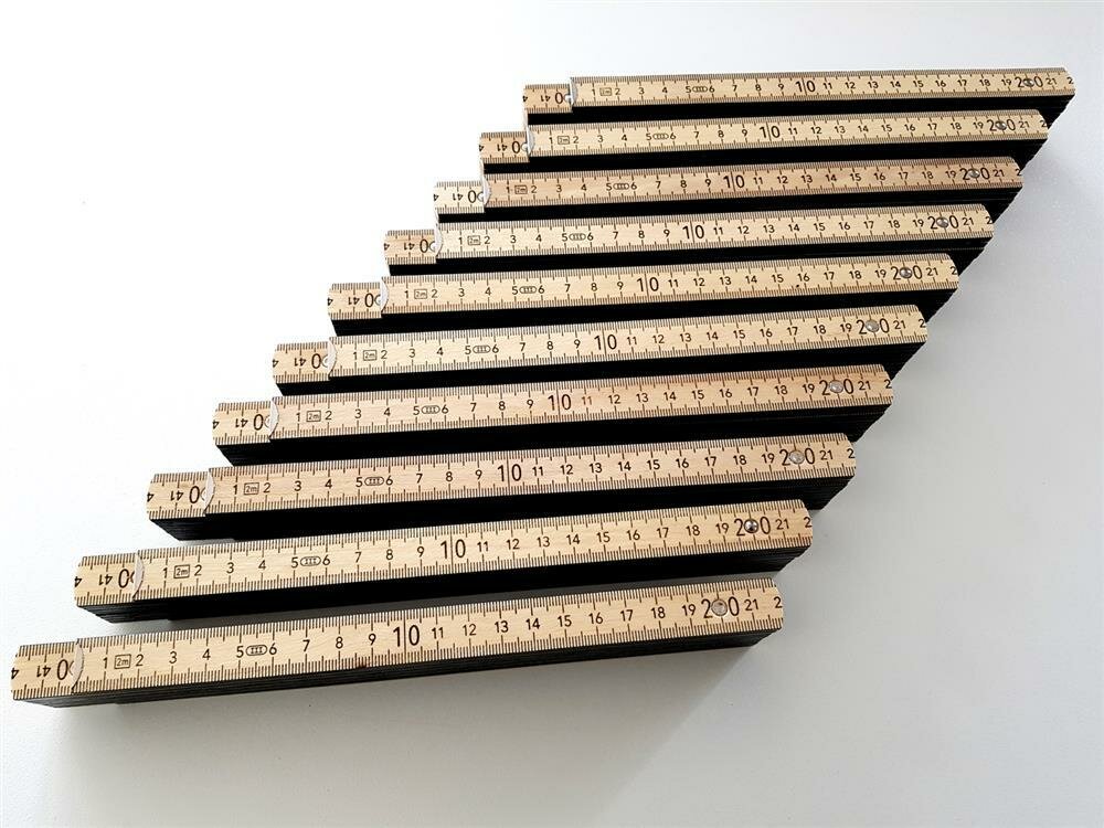 10x ADGA Qualitäts Zollstock 2m mit Winkeleinrastung Zollstock Meters ...