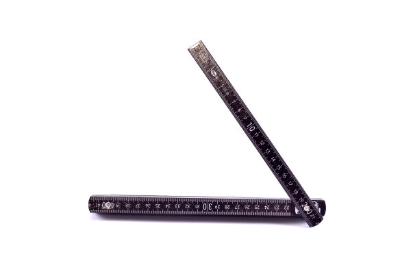 Zollstock Schwarz 1 Meter - Mini Meterstab Mit Doppelskala Für Handwerker