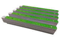 5x ADGA Meterstab 2 Meter grün Zollstock Meterstäbe Gliedermaßstab
