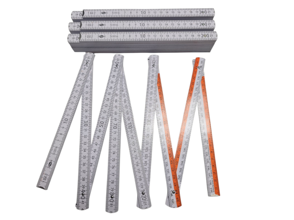 4 Stk. ADGA weiss Qualitäts Zollstock 2 Meter Zollstock Meterstab Holz ADGA